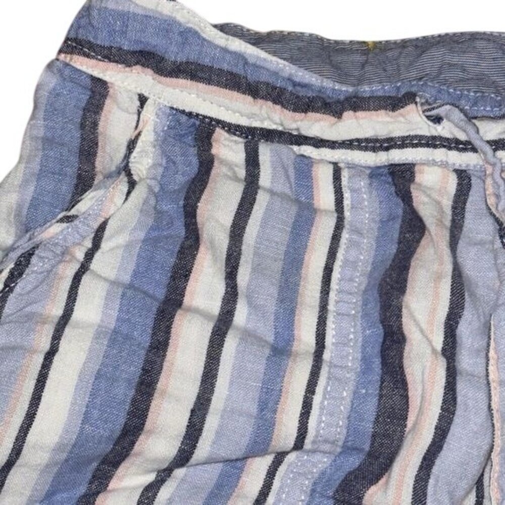 Artisan Ny Womens Striped Linen Shorts Blue & Pink Size L - Picture 2 of 8